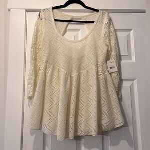 Vintage Free People Lace Babydoll Top